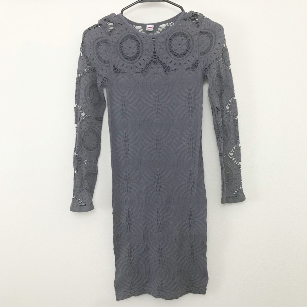 windsor grey dress unknown | Dresses | Slate Stretch Knit Overlay Womens Size Smallmedium new-260426
